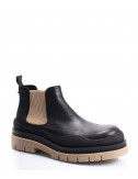 Кожаные ботинки HELENA SORETTI Coffe 021 черные с эластичными бежевыми вставками