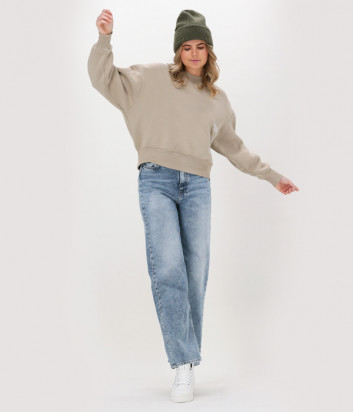 Женская толстовка CALVIN KLEIN Jeans J20J216954 бежевая с надписями