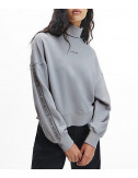 Объемный свитшот CALVIN KLEIN Jeans J20J217422 с высоким воротником серый