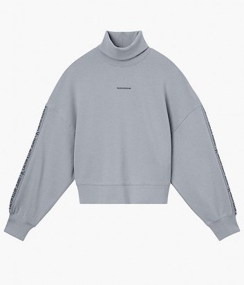 Объемный свитшот CALVIN KLEIN Jeans J20J217422 с высоким воротником серый