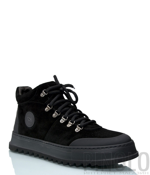 Мужские замшевые кроссовки GIAMPIERO NICOLA 66224 черные