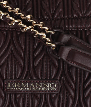 Сумка кросс-боди ERMANNO Ermanno Scervino 12401260 из стеганой экокожи коричневая