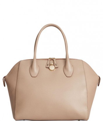 Сумка Furla Olimpia 748961 большая из зернистой кожи на молнии бежевая