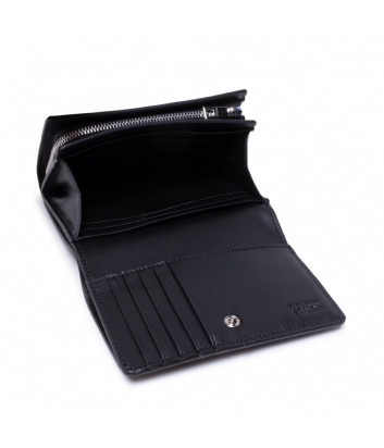 Компактный кожаный кошелек FURLA Moon M WP00127 на кнопке черный