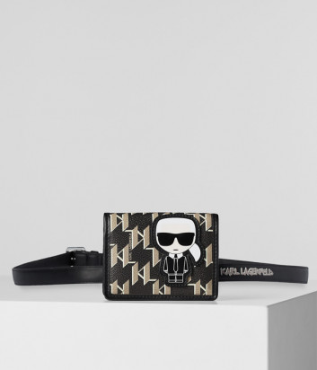 Поясная сумка KARL LAGERFELD Ikonik Monogram 220W3150 черная с принтом