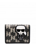 Поясная сумка KARL LAGERFELD Ikonik Monogram 220W3150 черная с принтом