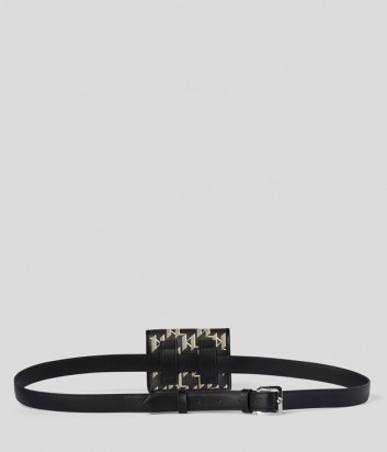 Поясная сумка KARL LAGERFELD Ikonik Monogram 220W3150 черная с принтом