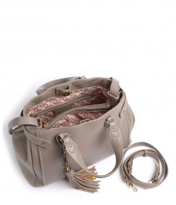 Сумка из экокожи LIU JO NF1105 E0031 на два отделения серо-бежевая