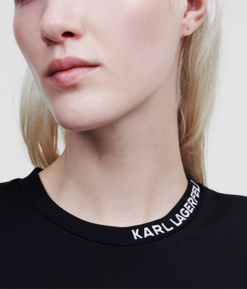 Платье KARL LAGERFELD 220W1353 с объемными плечами черное