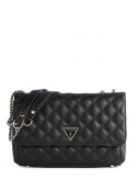 Сумка на цепочке GUESS Cessily HWEV7679210 в стеганной экокоже черная