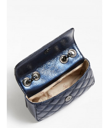 Сумка на цепочке GUESS Cessily HWKM7679780 в стеганной экокоже синяя