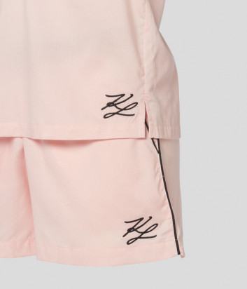 Пижамный комплект KARL LAGERFELD 220W2138 топ и шорты розовый с кружевом