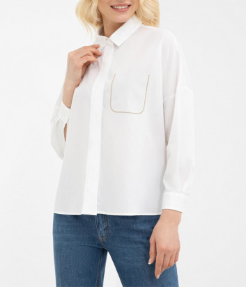 Белая рубашка PESERICO S0656000Q с декоративным карманом