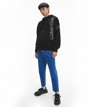 Мужская толстовка CALVIN KLEIN Jeans J30J319708 черная с логотипом Мужская толстовка CALVIN KLEIN Jeans J30J319708 черная с логотипом