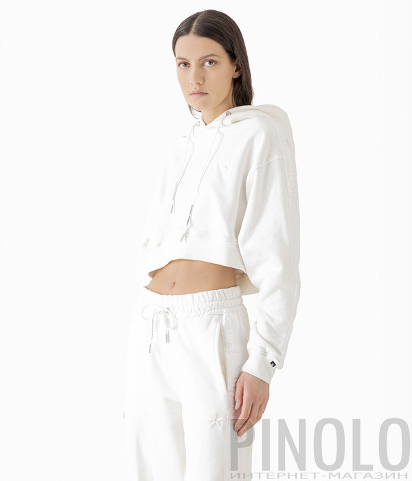 Укороченная толстовка COMME DES FUCKDOWN CDFD1620 с капюшоном белая