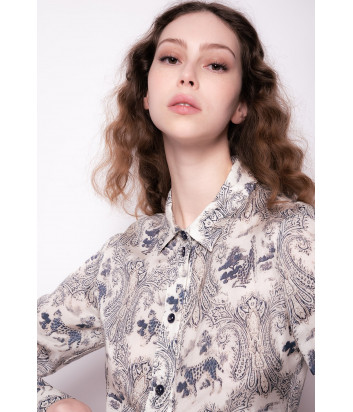 Длинное платье-рубашка PINKO 1G17NU с изображением леопардов