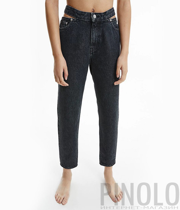 Мам-Джинсы CALVIN KLEIN Jeans J20J217833 с разрезами черные