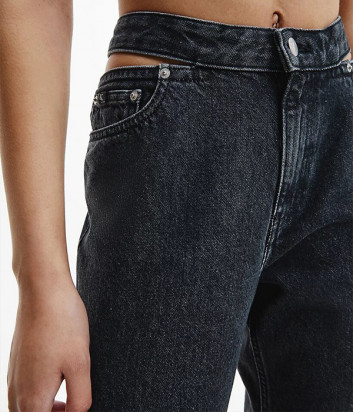 Мам-Джинсы CALVIN KLEIN Jeans J20J217833 с разрезами черные