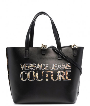 Двухсторонняя сумка VERSACE Jeans Couture 72VA4BZ2 черная с леопардовым принтом