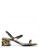 Черные босоножки VERSACE Jeans Couture 72VA3S32 с принтом Baroque
