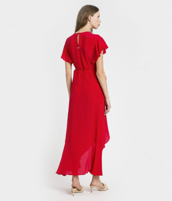Длинное платье TWINSET 221TP2465 с оборками красное