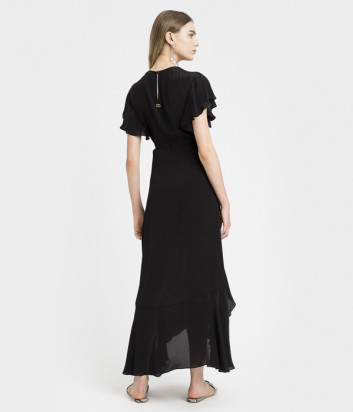 Длинное платье TWINSET 221TP2465 с оборками черное