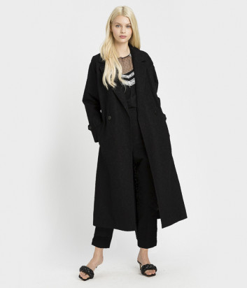Длинное пальто TWINSET 221TP2034 черное с узором