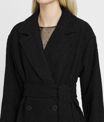 Длинное пальто TWINSET 221TP2034 черное с узором