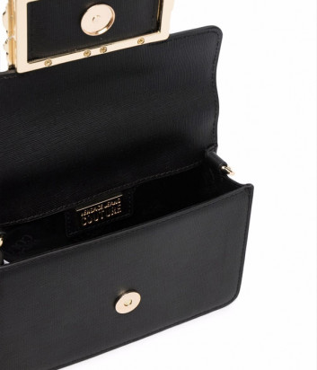 Кожаная сумочка на цепочке VERSACE Jeans Couture 72VA4BD2ZP111 черная с пряжкой