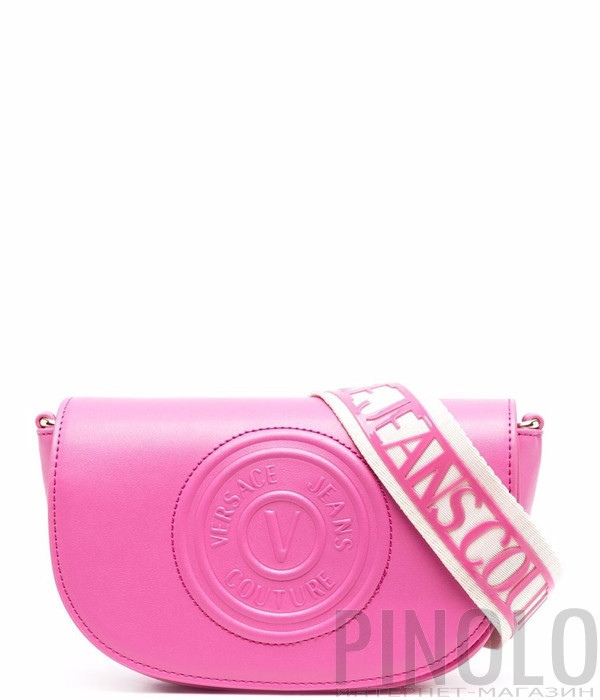 Сумка через плечо VERSACE Jeans Couture 72VA4BV1 с тисненым логотипом розовая