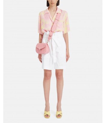 Рубашка ICEBERG G0615054 розовая с желтым принтом Рубашка ICEBERG G0615054 розовая с желтым принтом