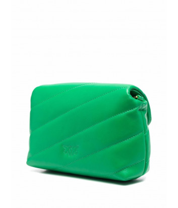 Маленькая сумка PINKO Love Bag Baby Puff Quilt 1P22H4 в стеганной коже зеленая