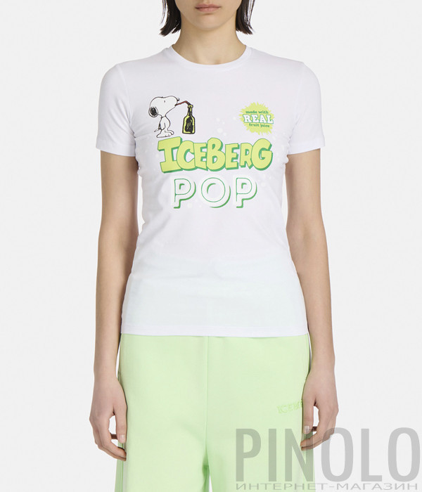Белая футболка ICEBERG F0726309 с изображением Snoopy