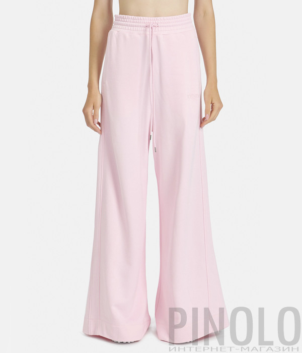 Расклешенные брюки ICEBERG B0116305 с вышитым логотипом нежно-розовые