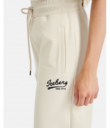Расклешенные брюки ICEBERG B0316300 с вышитым логотипом бежевые