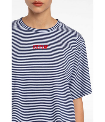 Футболка ICE PLAY F102 P432 в сине-белую полоску с красным лого