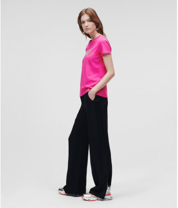 Футболка KARL LAGERFELD 221W1703 розовая с цветным логотипом Футболка KARL LAGERFELD 221W1703 розовая с цветным логотипом