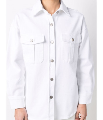 Джинсовая рубашка P.A.R.O.S.H. CABAREXY D430294 с карманами белая