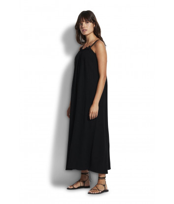 Длинное платье SEAFOLLY 54623-DR с завязками на спине черное