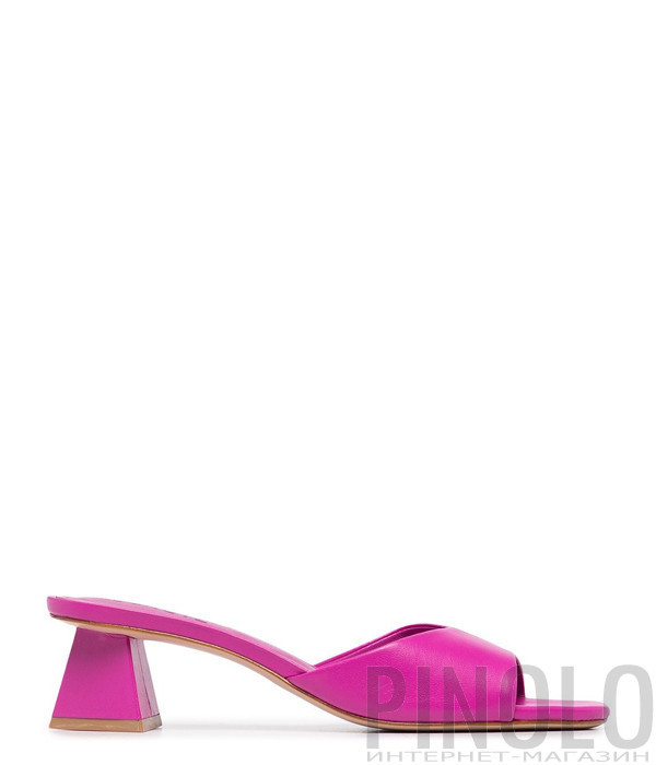 Кожаные шлепанцы SCHUTZ 211250 малиновые