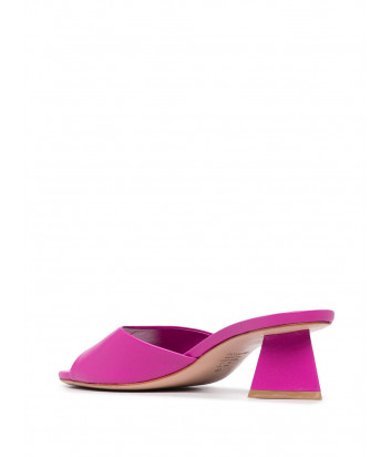 Кожаные шлепанцы SCHUTZ 211250 малиновые