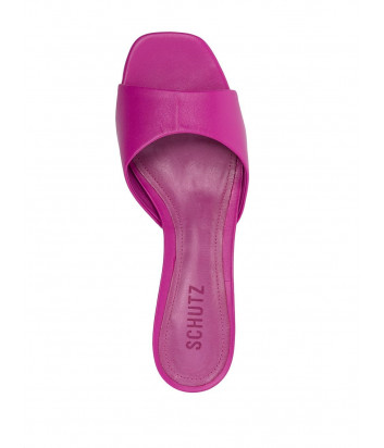 Кожаные шлепанцы SCHUTZ 211250 малиновые