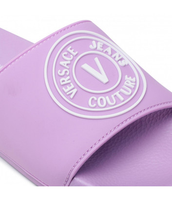 Шлепанцы VERSACE Jeans Couture 72VA3SQ5 лиловые с логотипом