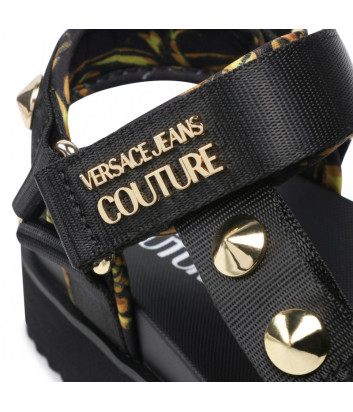 Сандалии VERSACE Jeans Couture 72VA3SM2 черные с декором