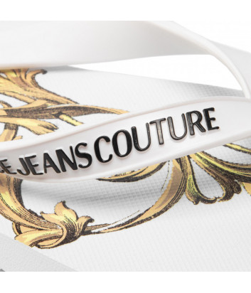 Вьетнамки VERSACE Jeans Couture 72VA3SQ7 белые с логотипом