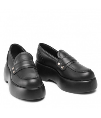 Кожаные туфли на платформе ATTILIO GIUSTI LEOMBRUNI (AGL) 772005 черные