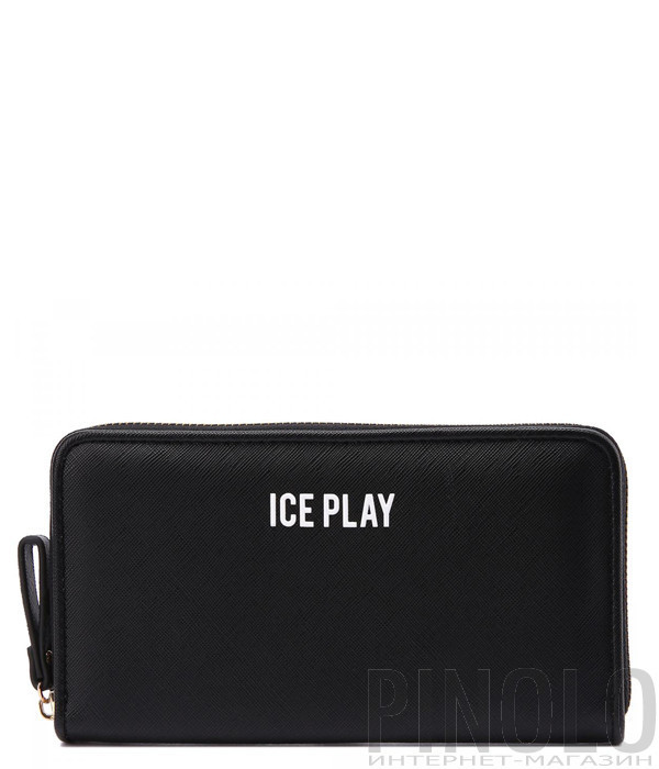 Портмоне на молнии ICE PLAY 7314 6936 9000 черное с белым логотипом