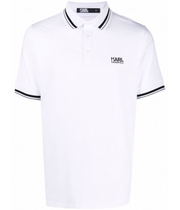 Мужское поло KARL LAGERFELD 745083 521221 белое с логотипом Мужское поло KARL LAGERFELD 745083 521221 белое с логотипом