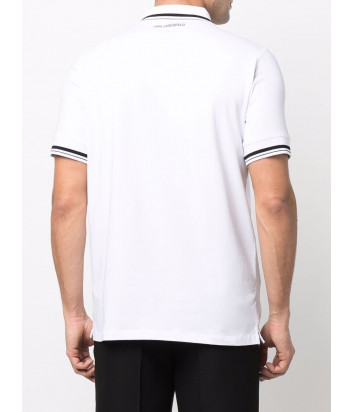 Мужское поло KARL LAGERFELD 745083 521221 белое с логотипом Мужское поло KARL LAGERFELD 745083 521221 белое с логотипом