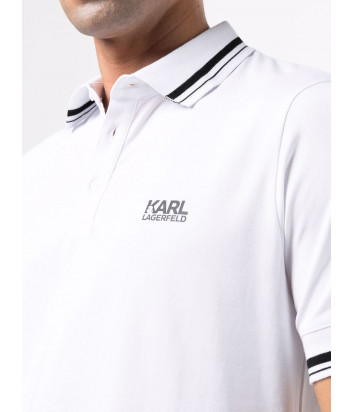 Мужское поло KARL LAGERFELD 745083 521221 белое с логотипом Мужское поло KARL LAGERFELD 745083 521221 белое с логотипом